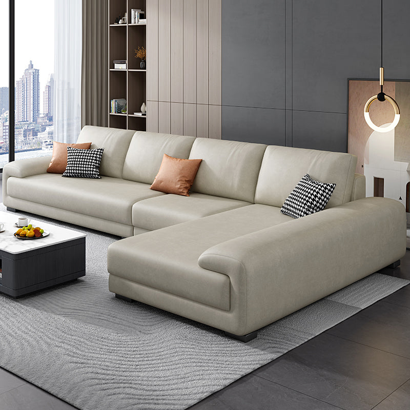 Nordic Faux Leather Stationary Living Room Recessed Arm Seating