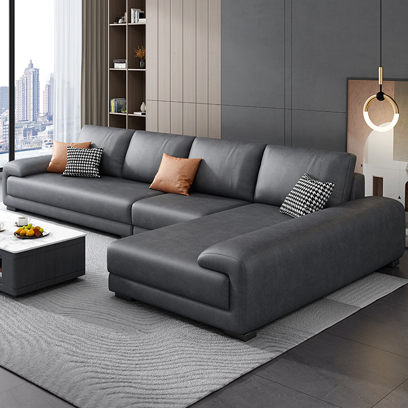 Nordic Faux Leather Stationary Living Room Recessed Arm Seating