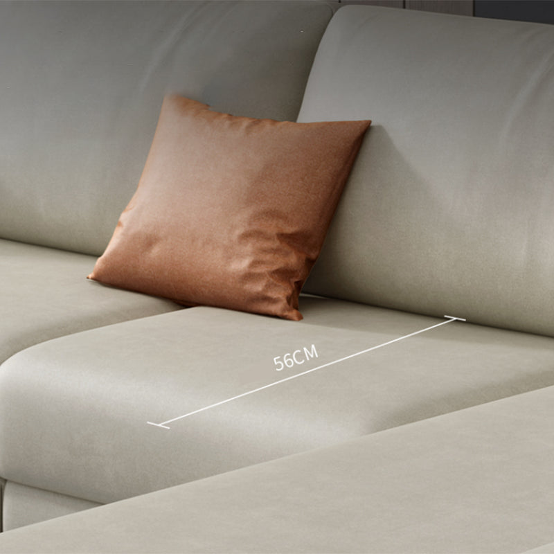 Nordic Faux Leather Stationary Living Room Recessed Arm Seating