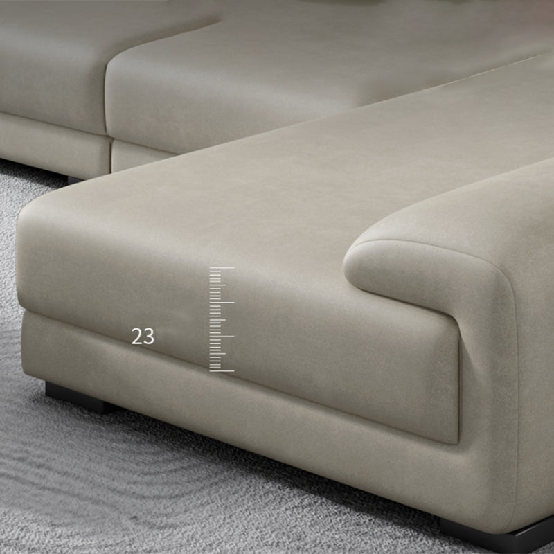 Nordic Faux Leather Stationary Living Room Recessed Arm Seating