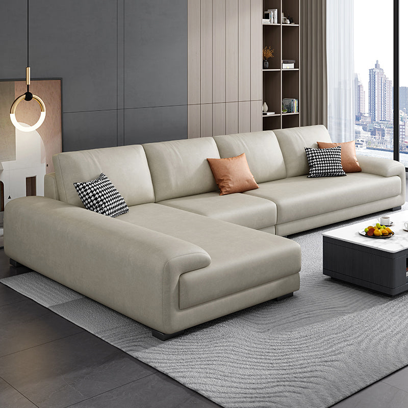 Nordic Faux Leather Stationary Living Room Recessed Arm Seating