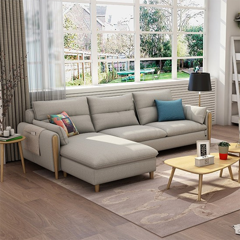 Nordic Living Room Sofa Pillow Top Arm Cushions Wooden Sofa Chaise
