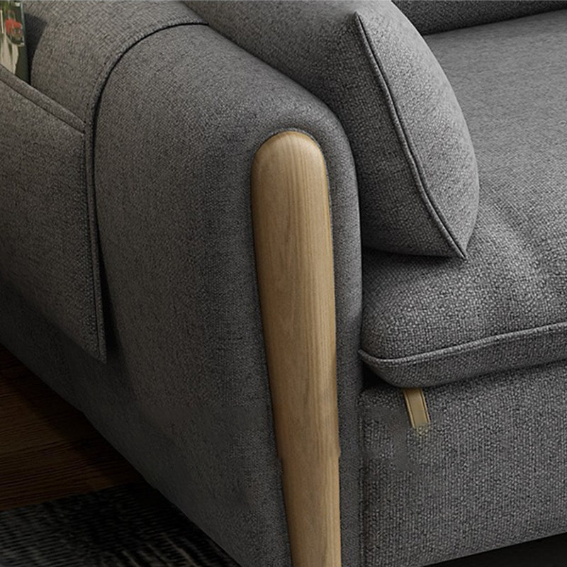 Nordic Living Room Sofa Pillow Top Arm Cushions Wooden Sofa Chaise
