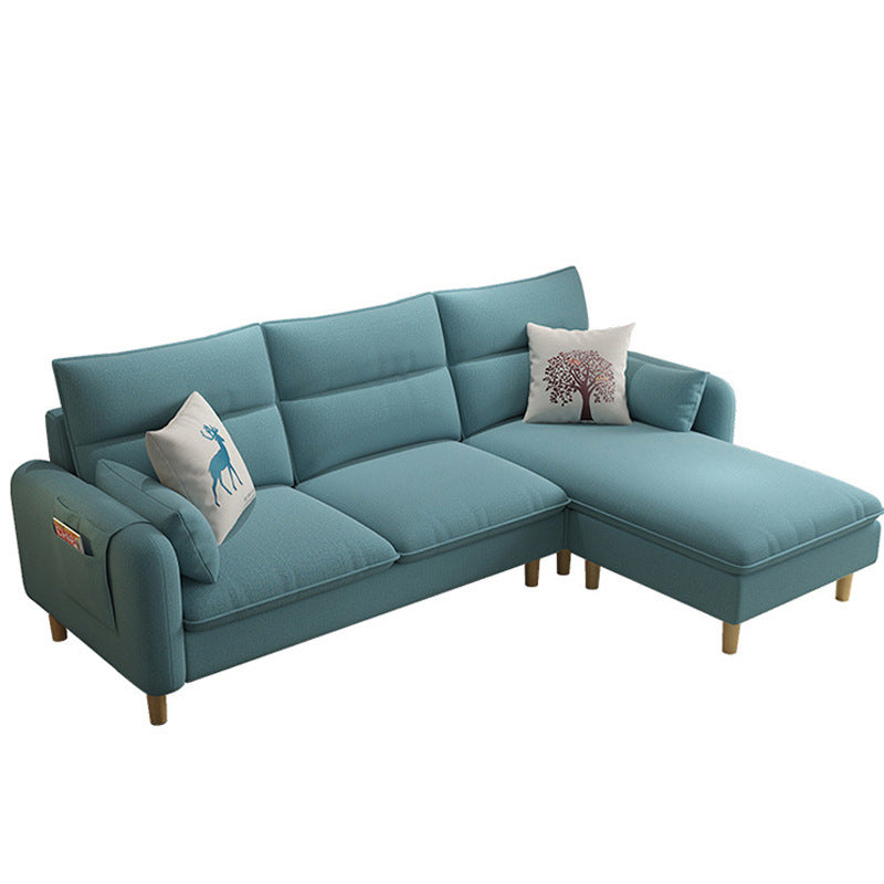 Nordic Living Room with Storage Square Arm Cushions Sofa Chaise