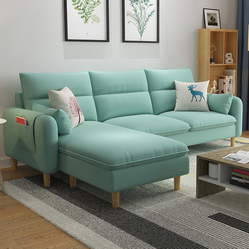 Nordic Living Room with Storage Square Arm Cushions Sofa Chaise