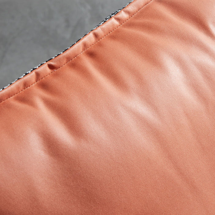 Contemporary Faux Leather Armless Pillow Back with Black Legs Lounge Chair