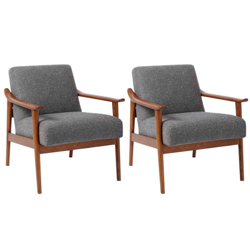 Nordic Arms Included Basic Four Leg Square Cushion Back Arms Armchair