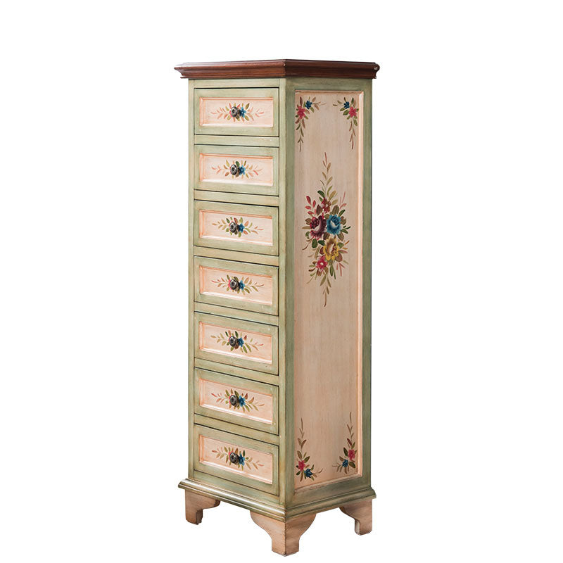Traditional Vertical Home Chest Wooden Storage Chest with Drawers