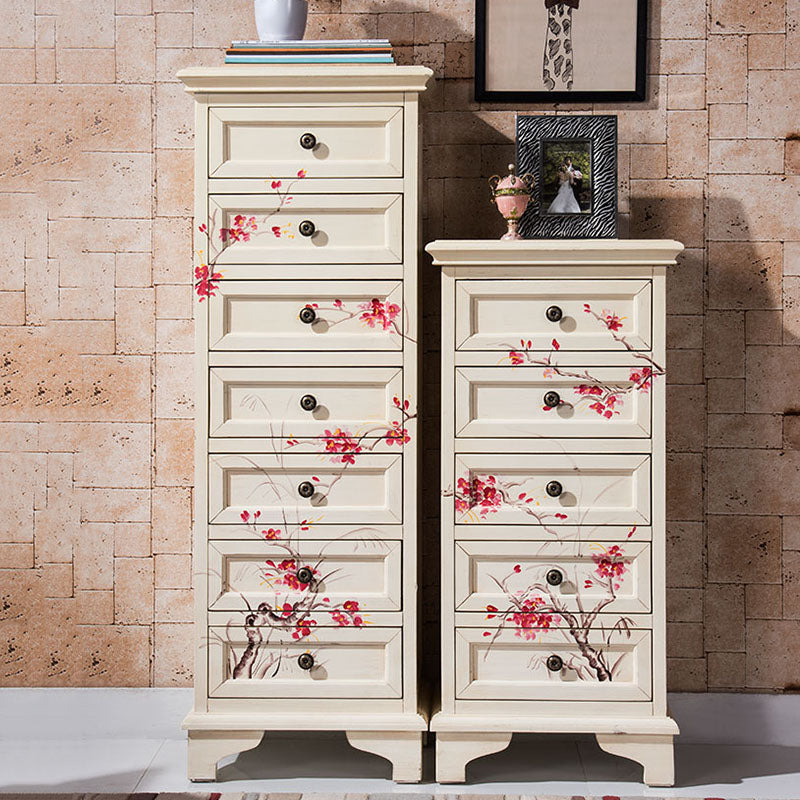 Traditional Vertical Home Chest Wooden Storage Chest with Drawers