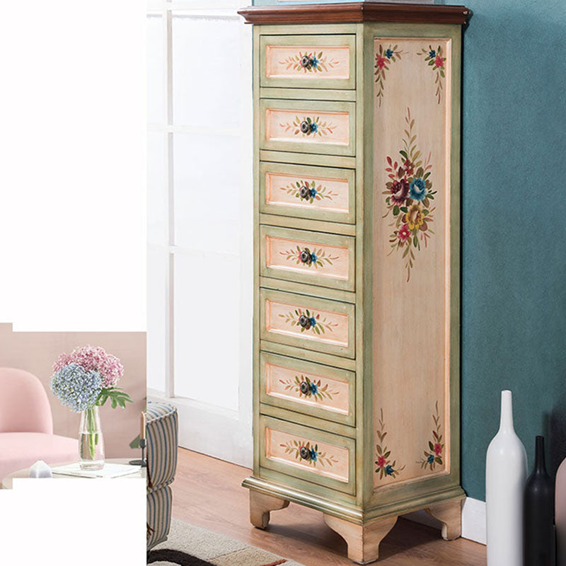 Traditional Vertical Home Chest Wooden Storage Chest with Drawers