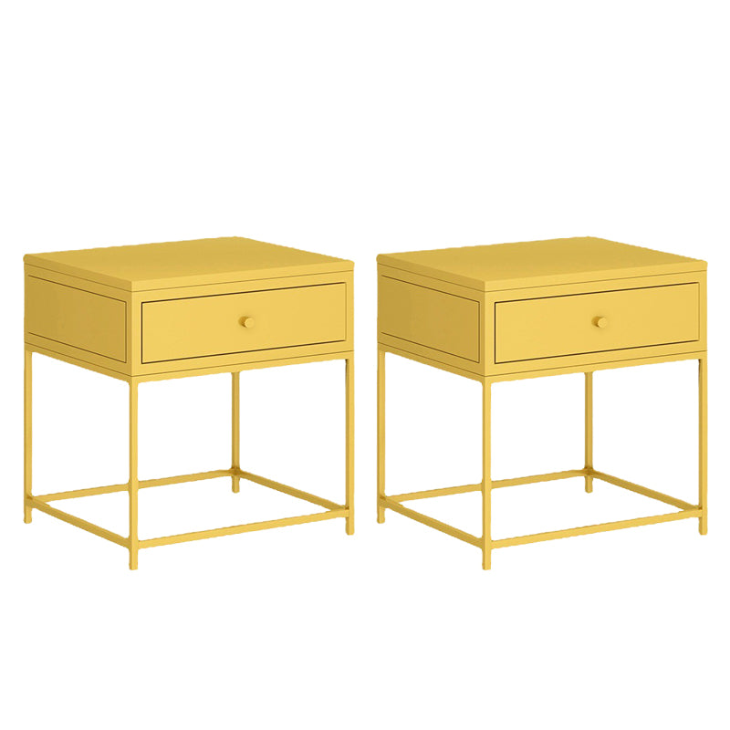 1-drawer Metal Nightstand Modern Bedside Cabinet ,21.7" Tall