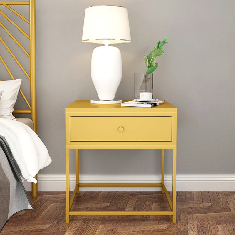 1-drawer Metal Nightstand Modern Bedside Cabinet ,21.7" Tall