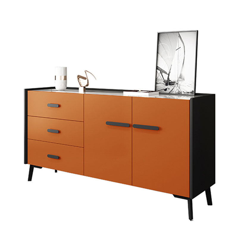 Contemporary Stone Chest Bedroom Horizontal Storage Chest with Drawers