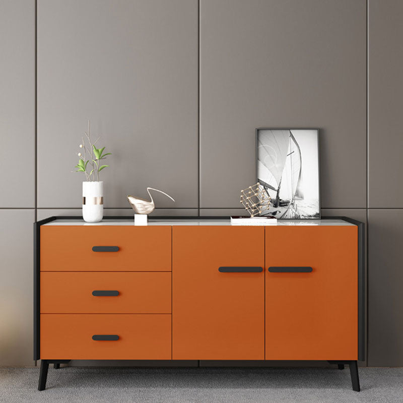 Contemporary Stone Chest Bedroom Horizontal Storage Chest with Drawers
