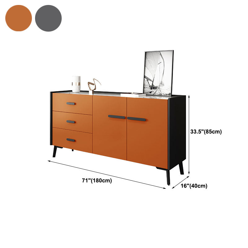 Contemporary Stone Chest Bedroom Horizontal Storage Chest with Drawers