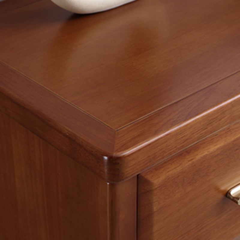 Traditional Rubber Wood Chest Bedroom Horizontal Storage Chest with Drawers