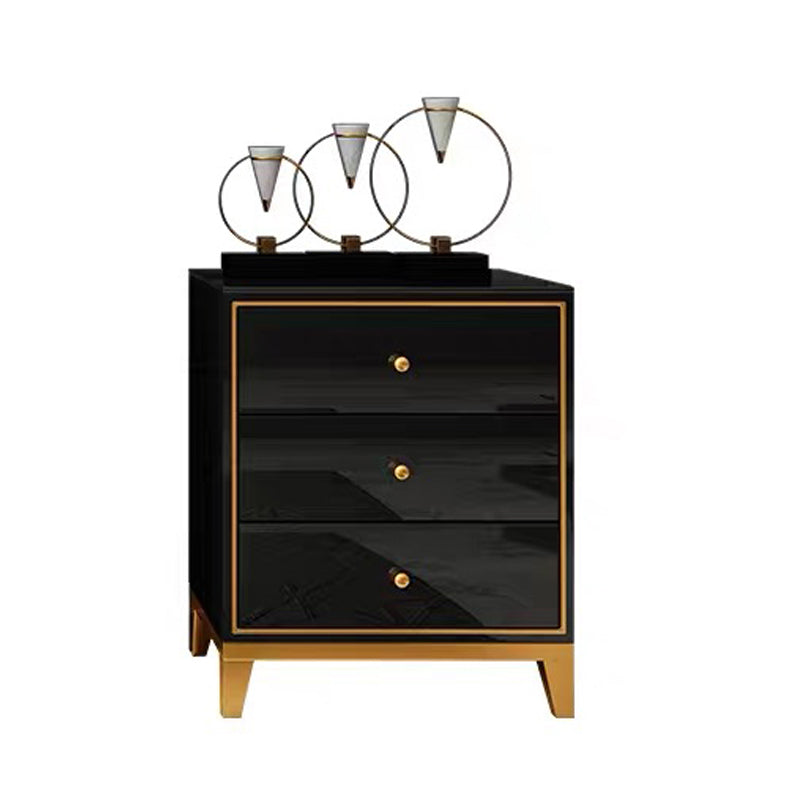 Glam Wooden Bedroom Storage Chest Vertical Chest with Drawers