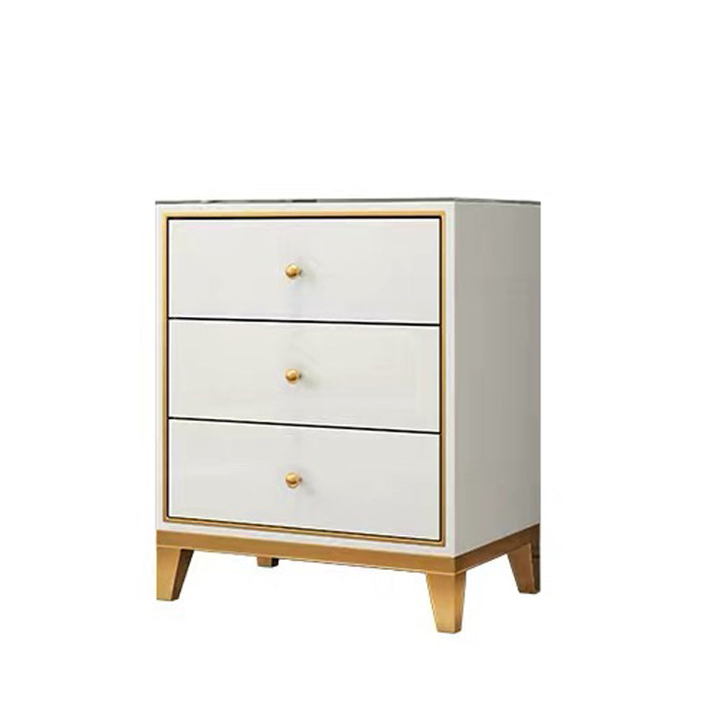 Glam Wooden Bedroom Storage Chest Vertical Chest with Drawers
