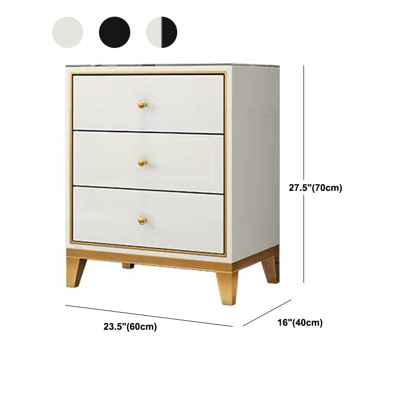 Glam Wooden Bedroom Storage Chest Vertical Chest with Drawers