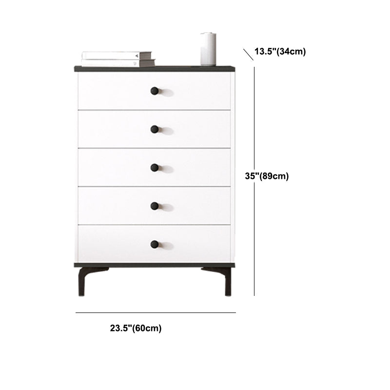 Modern White Storage Chest Dresser Wood Combo Dresser with Drawers and Doors