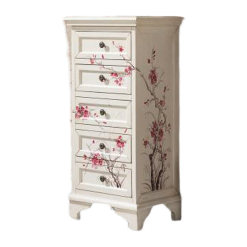 Traditional Vertical Bedroom Chest Solid Pine Storage Chest with Drawers