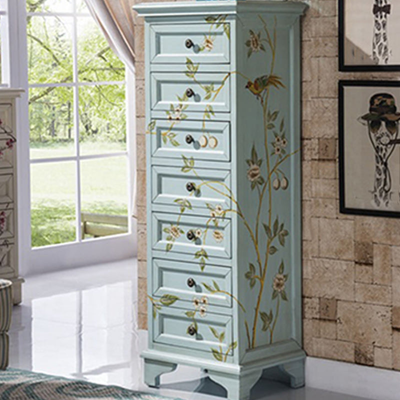 Traditional Vertical Bedroom Chest Solid Pine Storage Chest with Drawers