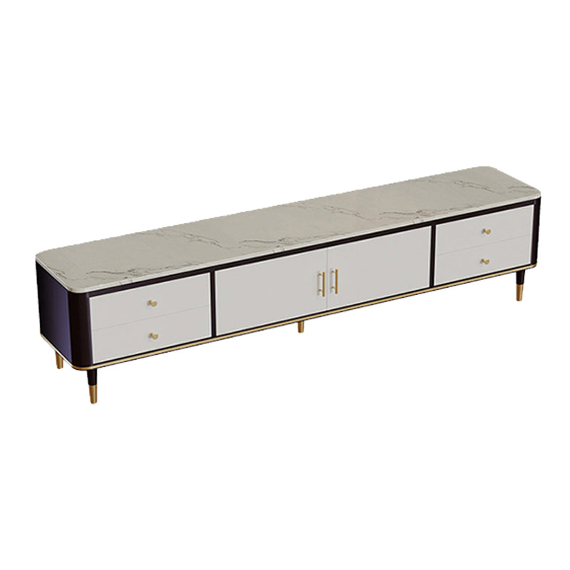 Glam TV Stand Enclosed Storage TV Stand Console with Cabinet