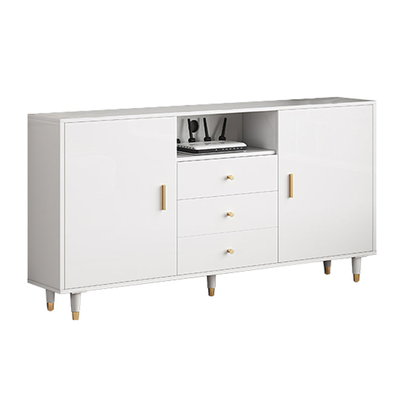 Wooden TV Cabinet Modern Style Home Open TV Cabinet Console with Drawers