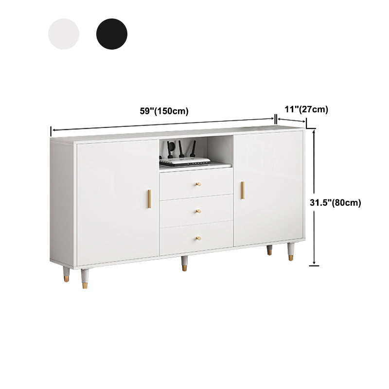 Wooden TV Cabinet Modern Style Home Open TV Cabinet Console with Drawers