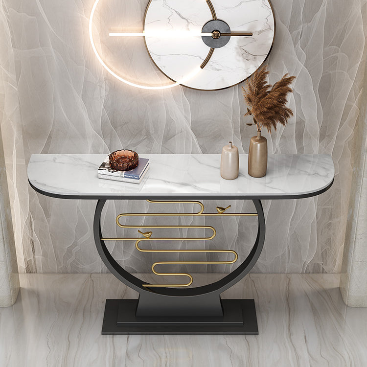 Scratch Resistant Console Table 11.8 Inch Wide Contemporary Slate Console