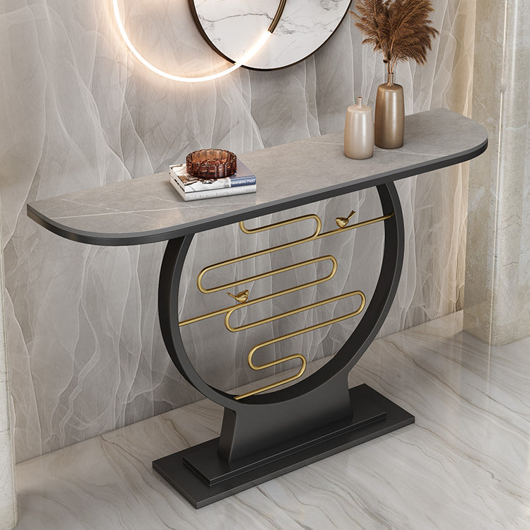 Scratch Resistant Console Table 11.8 Inch Wide Contemporary Slate Console