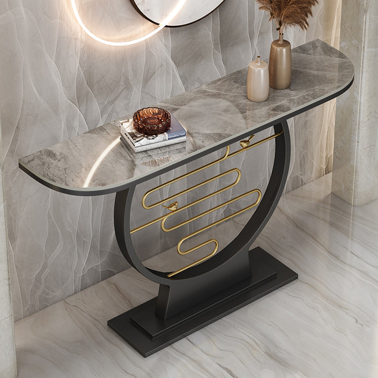 Scratch Resistant Console Table 11.8 Inch Wide Contemporary Slate Console