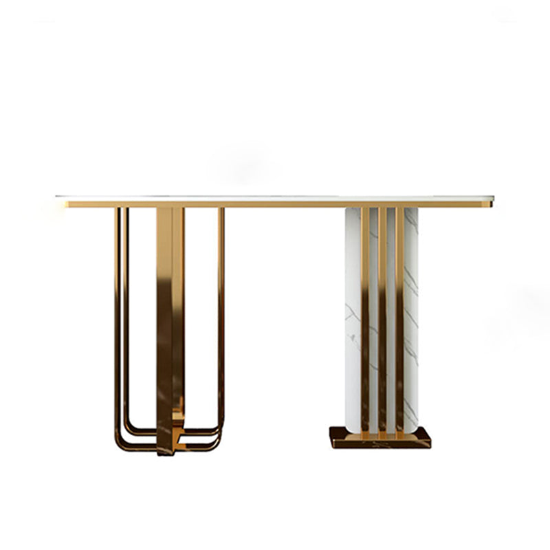 11" Wide Stone Glam Accent Table Rectangle Console Accent Table