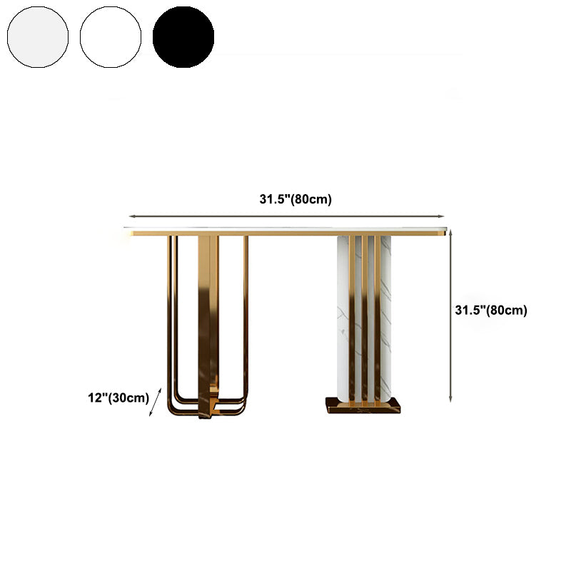 11" Wide Stone Glam Accent Table Rectangle Console Accent Table