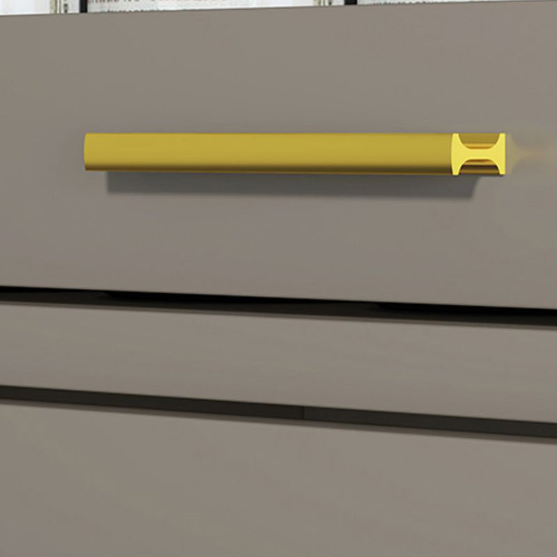 Glam Champagne/White Closed Back Standard Wood Shelf Bookcase for Living Room