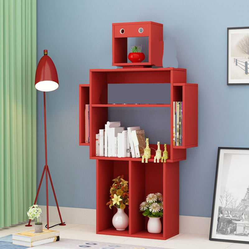 Engineered Wood Bookcase Contemporary Open Bookcase 6 Shelves