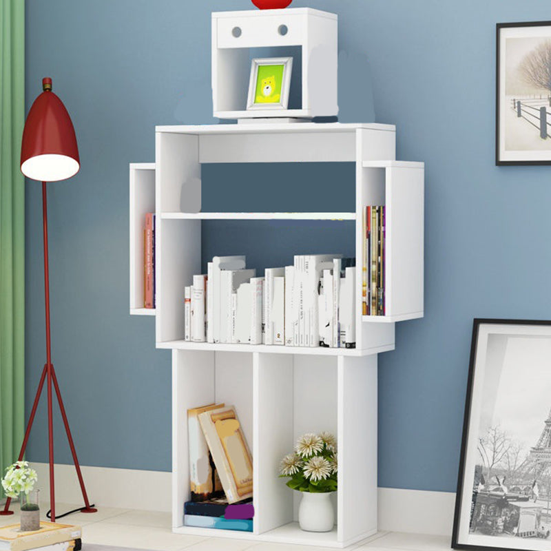 Engineered Wood Bookcase Contemporary Open Bookcase 6 Shelves