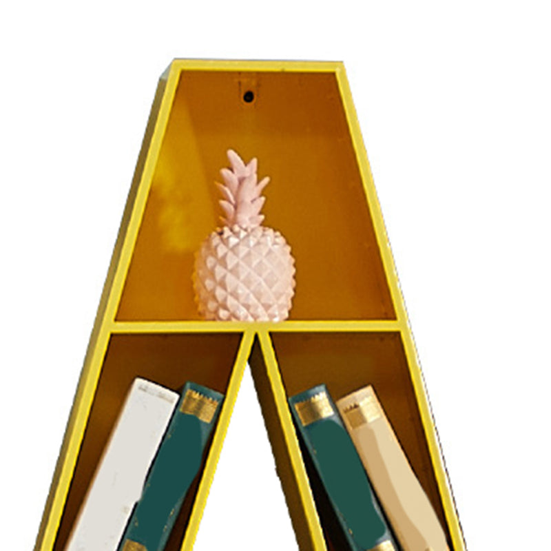 Contemporary Closed Back Bookshelf Metal English Alphabet Shelf