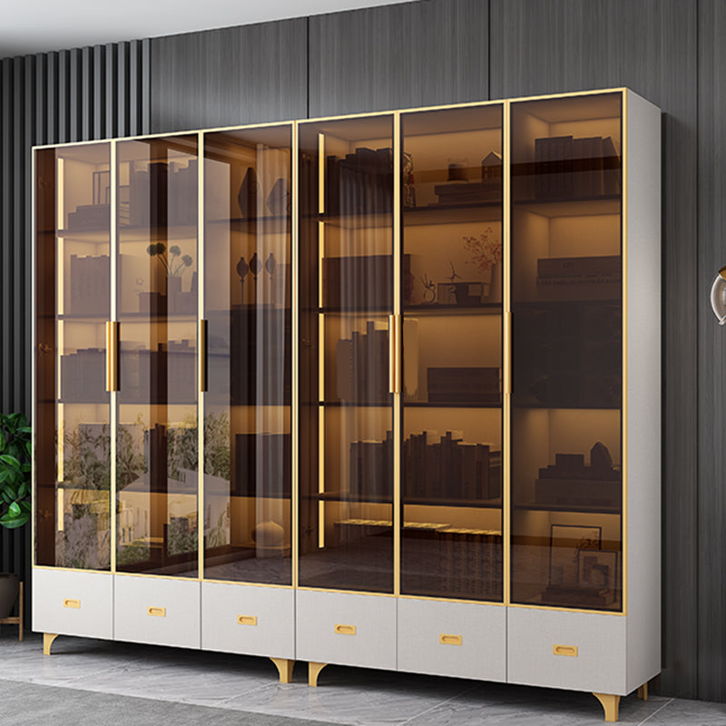 Modern Wooden Bookcase Standard Closed Back Bookshelf for Home Office