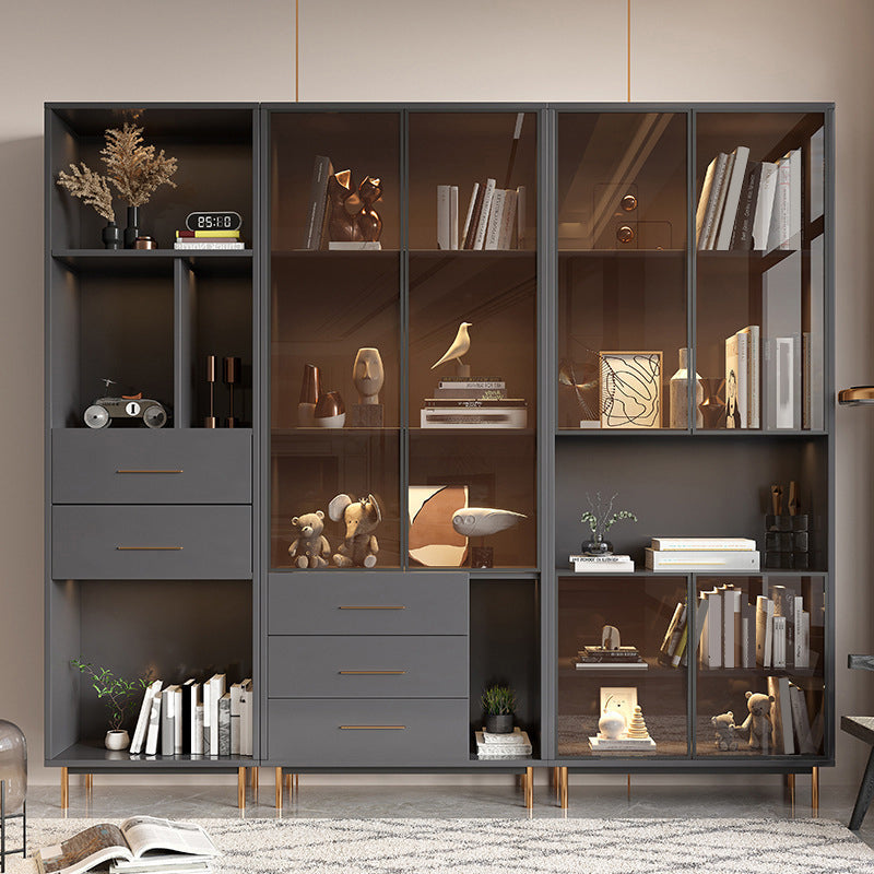 Glam Standard Bookcase Engineered Wood Book Shelf with Cabinets