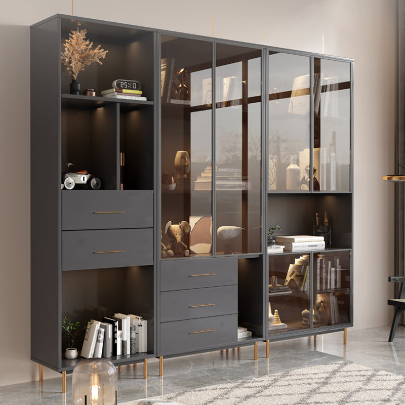 Glam Standard Bookcase Engineered Wood Book Shelf with Cabinets