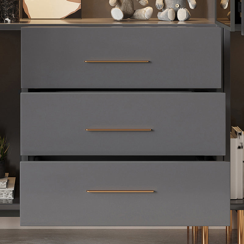 Glam Standard Bookcase Engineered Wood Book Shelf with Cabinets