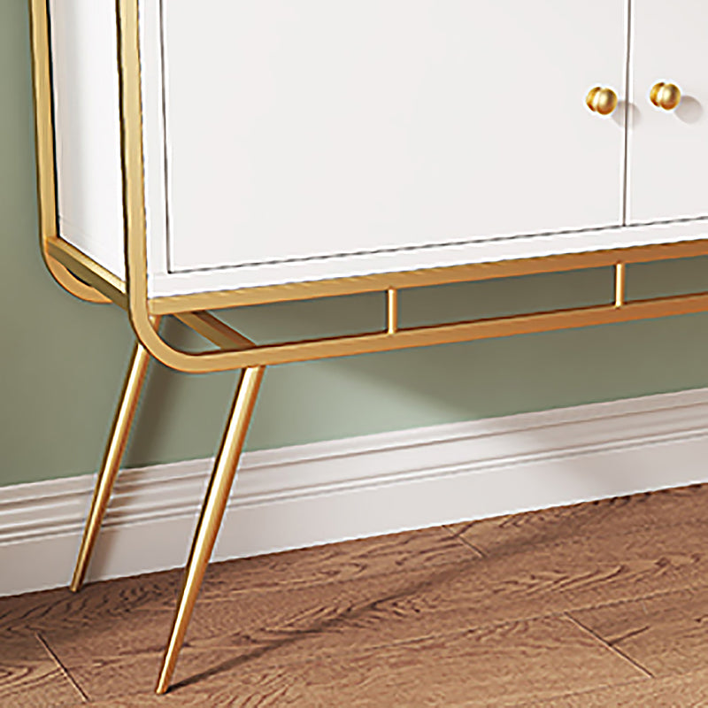 Glam Metal Shelf Bookcase Closed Back Bookshelf with Cabinets