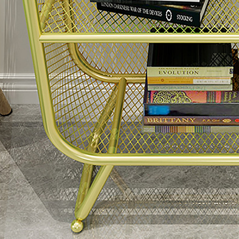 Metal Glam Book Shelf Closed Back Shelf Bookcase with Shelves