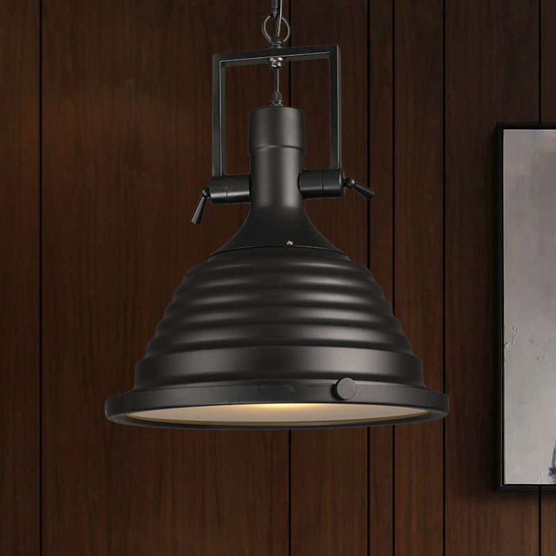 Black 1 Bulb Lulb Light Style Industrial Style Industric Flampedrogamera con diffusore smerigliato, 14 "/16" W