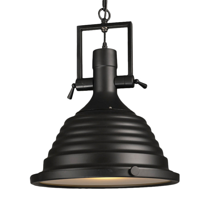 Black 1 Bulb Lulb Light Style Industrial Style Industric Flampedrogamera con diffusore smerigliato, 14 "/16" W