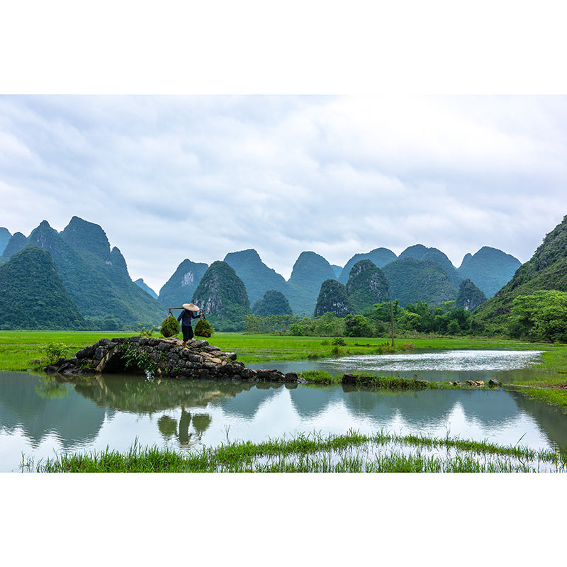 Stain Resistant Wall Mural Living Room Environmental Mountain Photography Wallpaper