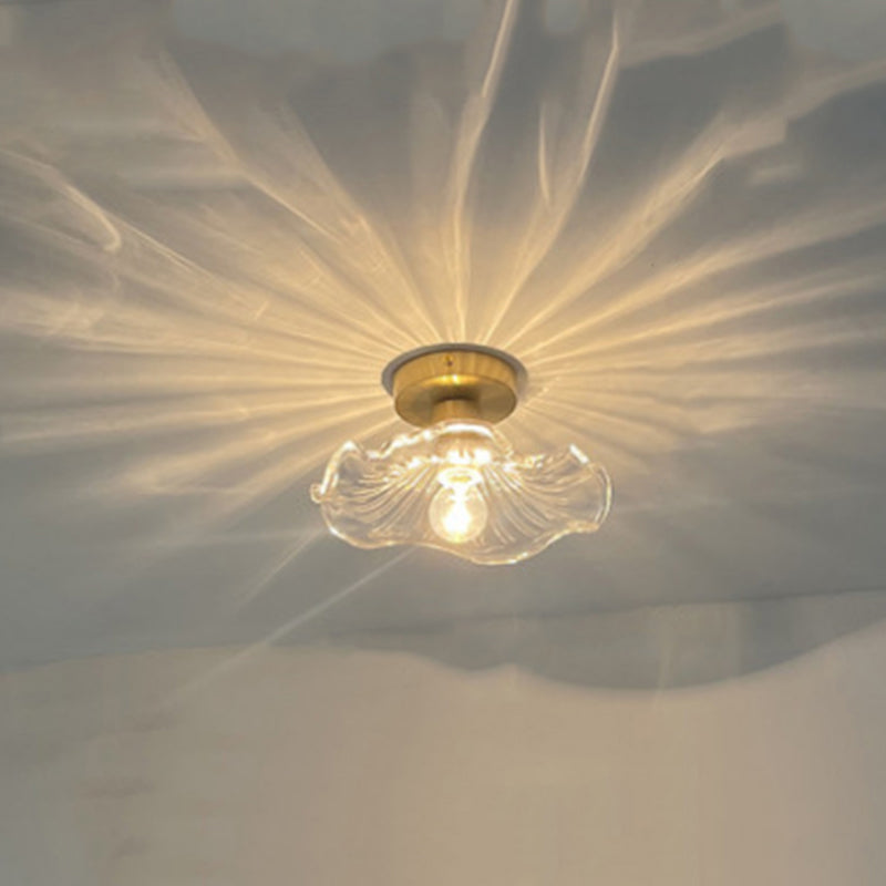 Nordic Style Ceiling Light Transparent Glass Shade Ceiling Lamp for Living Room