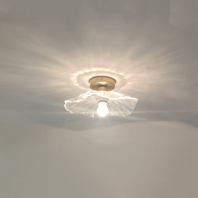 Nordic Style Ceiling Light Transparent Glass Shade Ceiling Lamp for Living Room