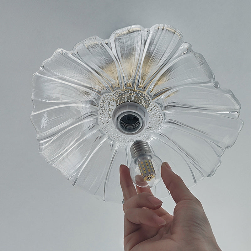 Nordic Style Ceiling Light Transparent Glass Shade Ceiling Lamp for Living Room